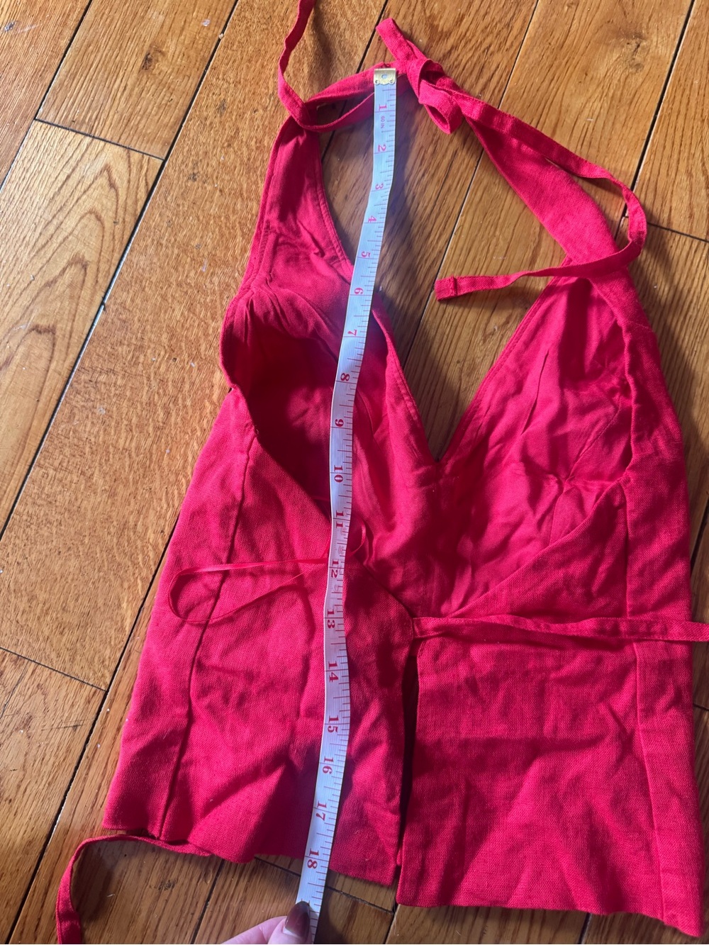 Abercrombie & Fitch Linen-Blend Tailored Halter Vest in Red XXS NWT - Picture 4 of 9